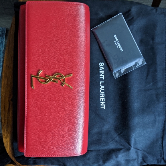YSL Cassandre Lipstick Red Clutch - Picture 7 of 8